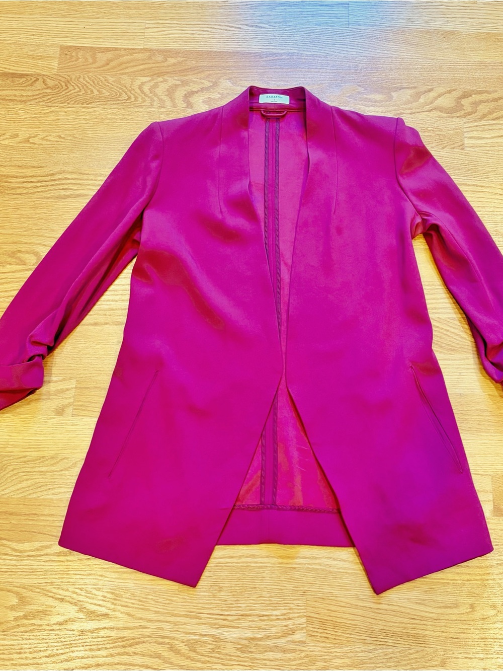 Aritzia Magenta Open-Front Power Blazer